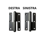 Cerniera a Libro Bordo Quadro mm.100x65 Nero Opaco Ral 9005 DX o SX  Bonel